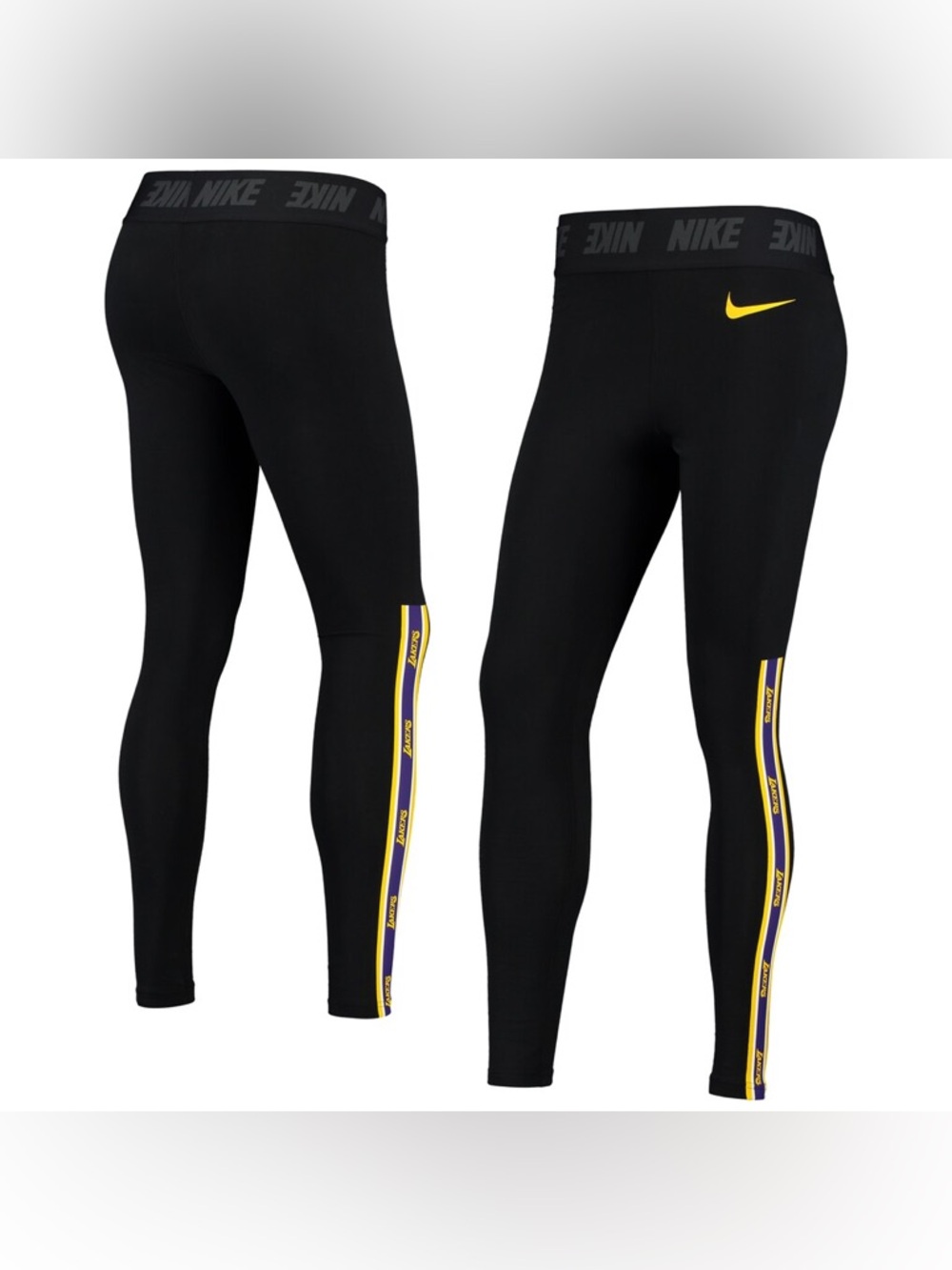 Women's Nike Black Los Angeles Lakers Leg-A-See Tri-Blend Leggings